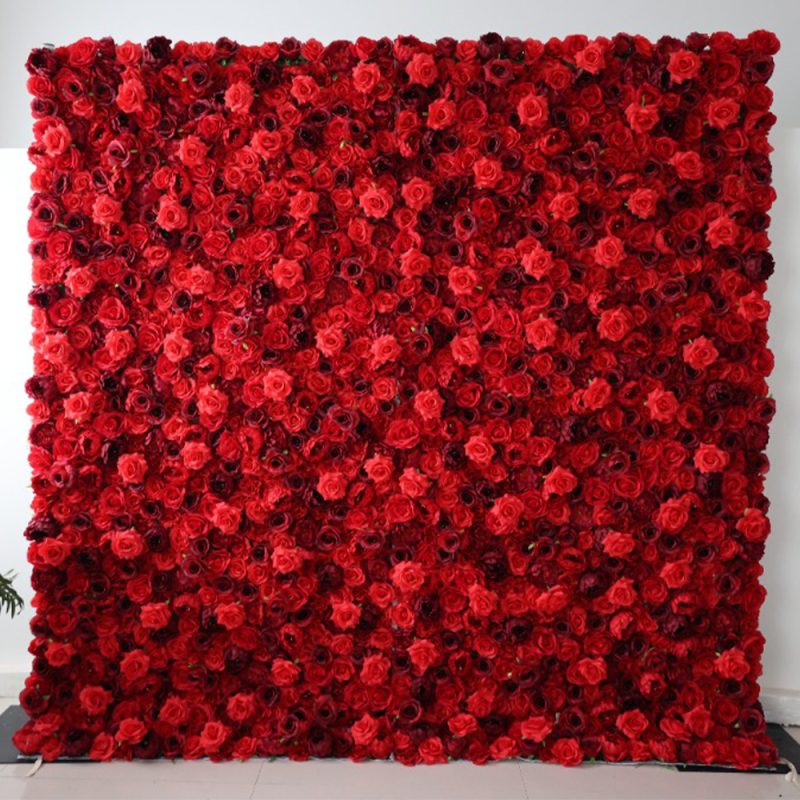 Red floral backdrop rental in atlanta