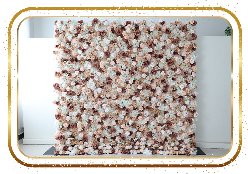 Neutral flower wall rental