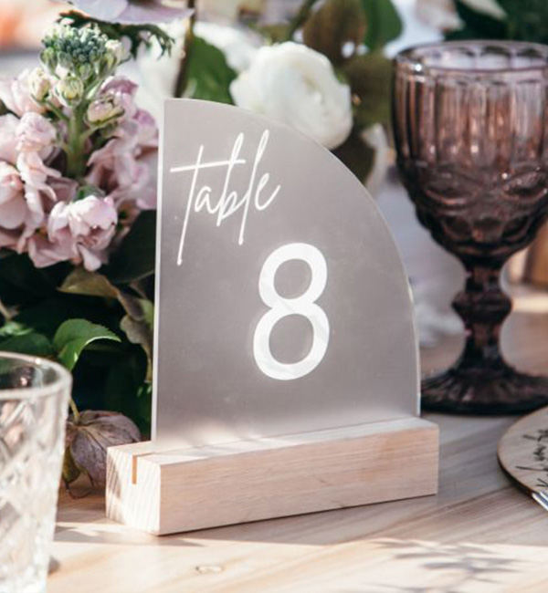 Acrylic sign for table decor